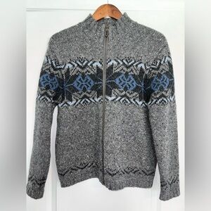 100% Wool Vintage Grandma/Grandpa
Fair Isle Full Zip Cardigan